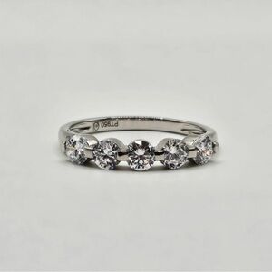 1.00 CT 950 Platinum Brilliant Round Five Stones VS2 Lab Diamond Ring Band